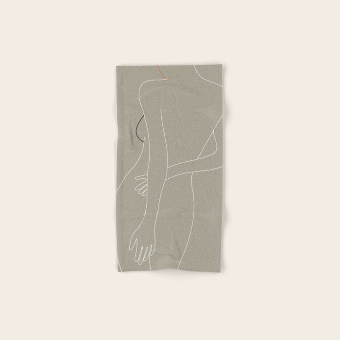 Minimal Line Art Woman Figure III Towels Gallery Image 1