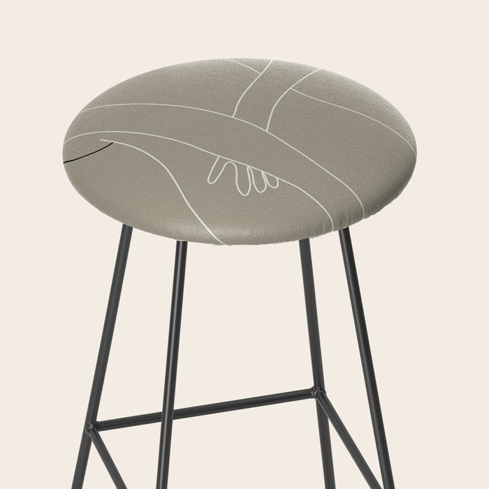 Minimal Line Art Woman Figure III Stool Gallery Image 2