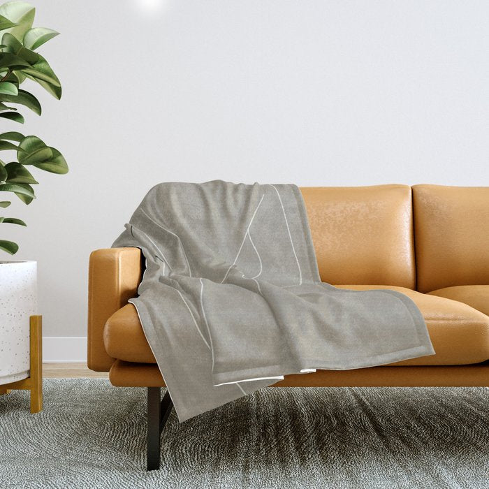 Minimal Line Art Woman Figure III Throw Blanket Gallery Image 1