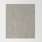 Minimal Line Art Woman Figure III Throw Blanket Gallery Image 2