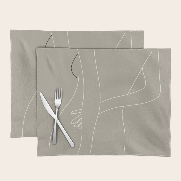 Minimal Line Art Woman Figure III Placemat Gallery Image 1