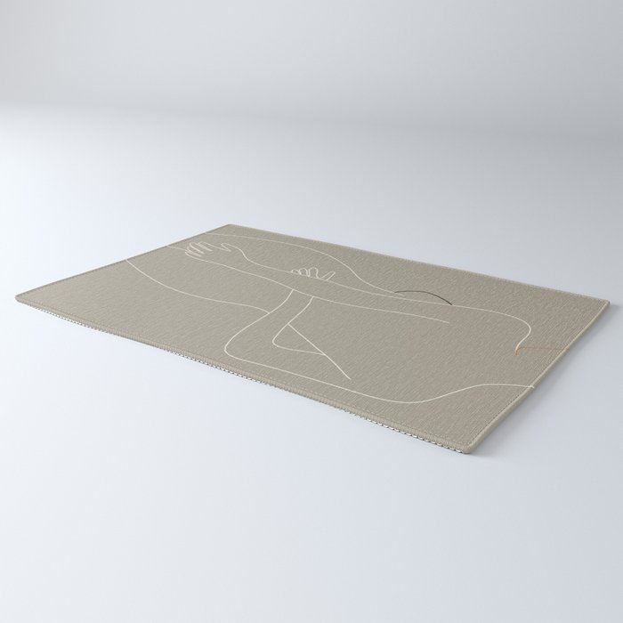 Minimal Line Art Woman Figure III Rug Gallery Image 3