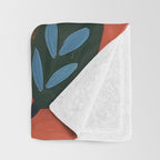 Terracotta Abstract Daisy Flowers Throw Blanket Gallery Image 3