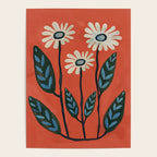 Terracotta Abstract Daisy Flowers Poster Gallery Image 4