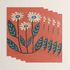 Terracotta Abstract Daisy Flowers Wrapping Paper Gallery Image 3