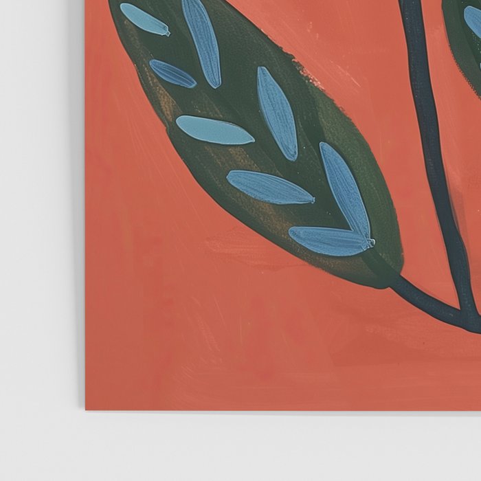 Terracotta Abstract Daisy Flowers Poster Gallery Image 3