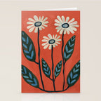 Terracotta Abstract Daisy Flowers Stationery Card Gallery Image 2
