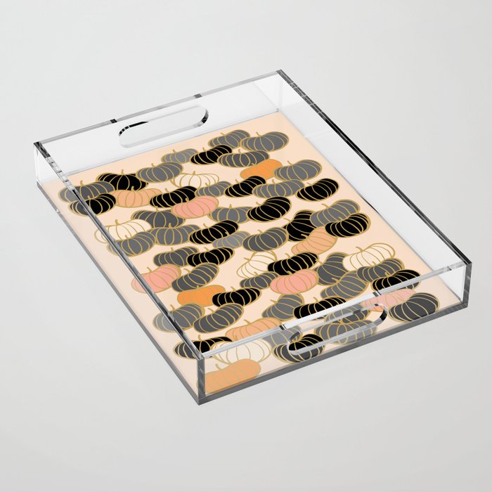Retro Pumpkin Pattern 1 Acrylic Tray Gallery Image 1