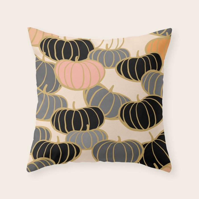 Retro Pumpkin Pattern 1 Throw Pillow Gallery Image 6