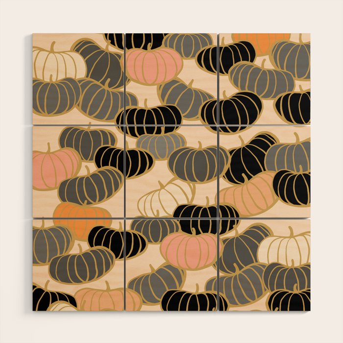 Retro Pumpkin Pattern 1 Wood Wall Art Gallery Image 1