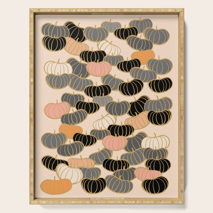 Retro Pumpkin Pattern 1 Serving Tray Gallery Image 1