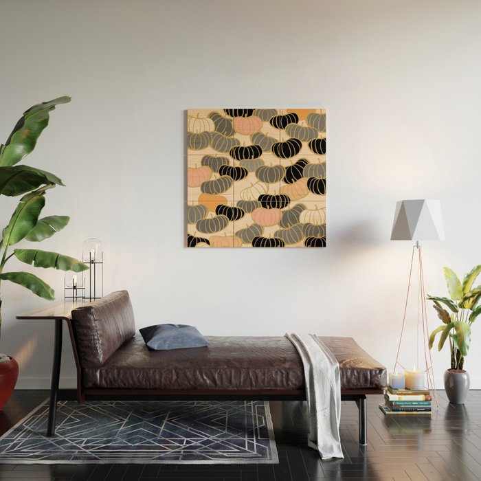 Retro Pumpkin Pattern 1 Wood Wall Art Gallery Image 2