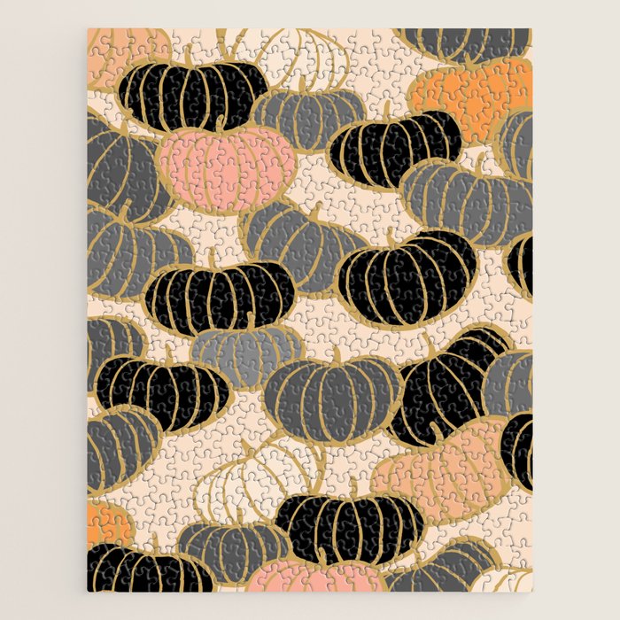 Retro Pumpkin Pattern 1 Jigsaw Puzzle Gallery Image 1