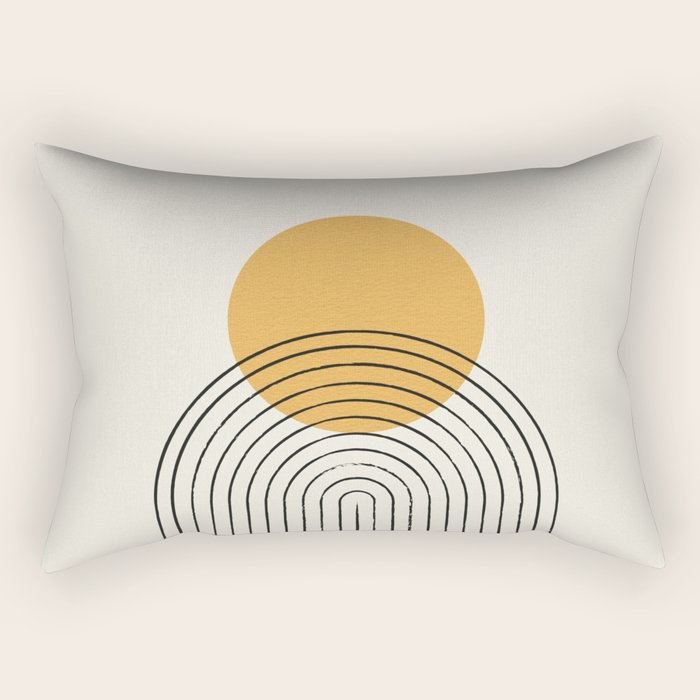 Gold Sun rainbow mountain Rectangular Pillow Gallery Image 2