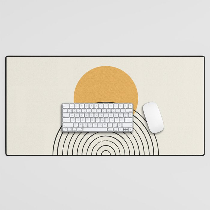Gold Sun rainbow mountain Desk Mat Gallery Image 1