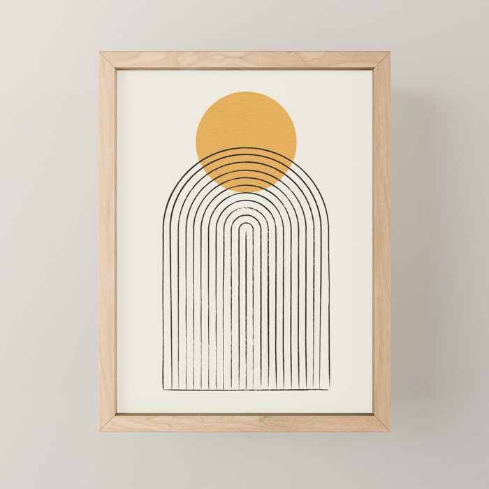 Gold Sun rainbow mountain Mini Art Print Gallery Image 1