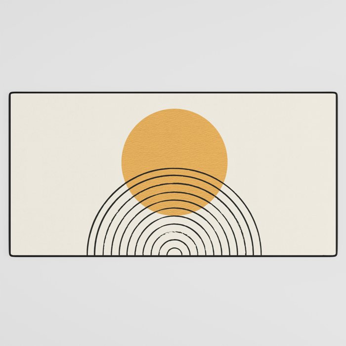Gold Sun rainbow mountain Desk Mat Gallery Image 3