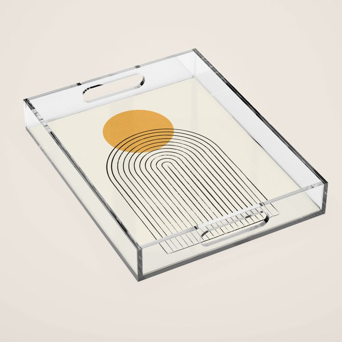 Gold Sun rainbow mountain Acrylic Tray Gallery Image 1