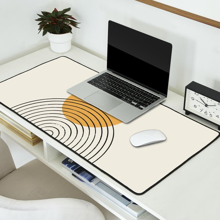 Gold Sun rainbow mountain Desk Mat Gallery Image 2