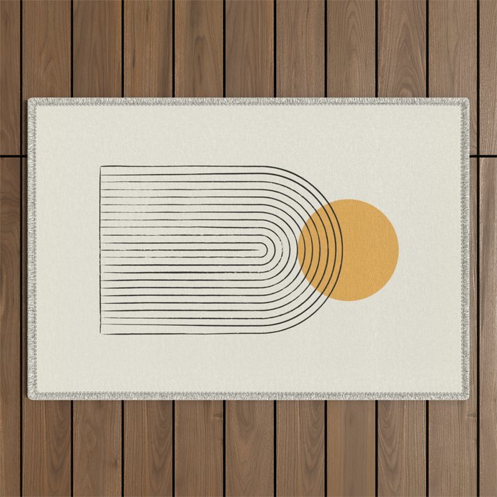 Gold Sun rainbow mountain Outdoor Rug Gallery Image 1