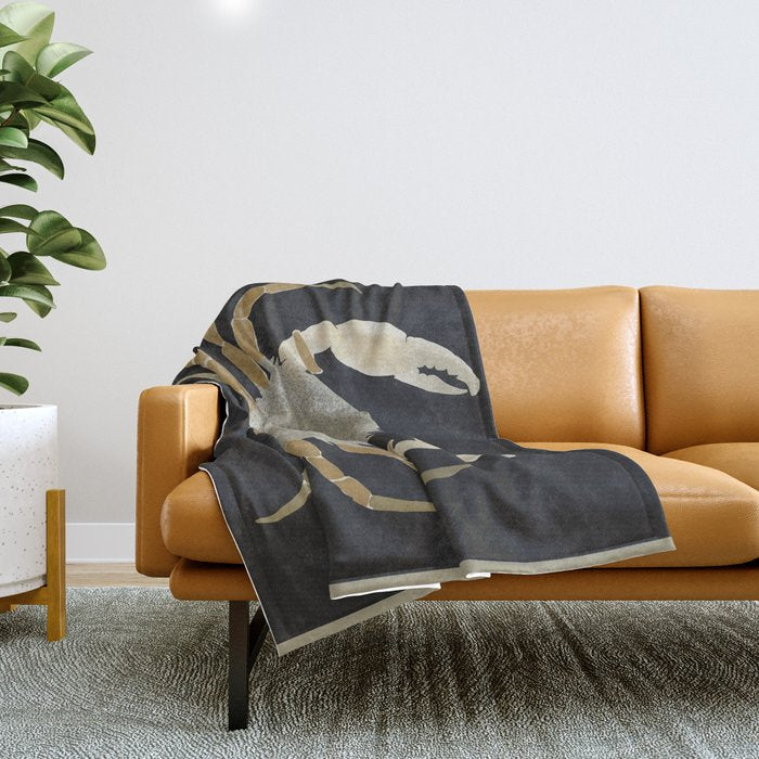 Minimalist Crab 2 Throw Blanket Gallery Image 1