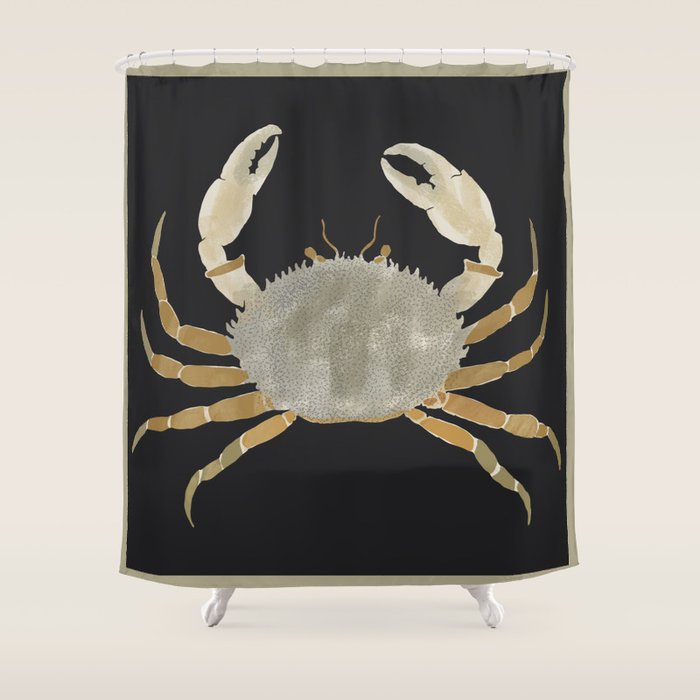 Minimalist Crab 2 Shower Curtain Gallery Image 1