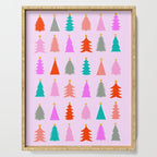 Christmas Tree Pattern on Pink Serving Tray Gallery Image 1