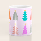 Christmas Tree Pattern on Pink Coffee Mug Gallery Image 4