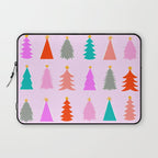 Christmas Tree Pattern on Pink Laptop Sleeve Gallery Image 1