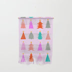 Christmas Tree Pattern on Pink Wall Hanging Gallery Image 1