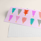 Christmas Tree Pattern on Pink Wrapping Paper Gallery Image 2