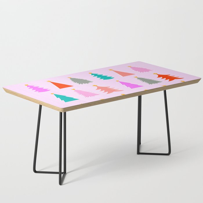 Christmas Tree Pattern on Pink Coffee Table Gallery Image 1