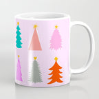 Christmas Tree Pattern on Pink Coffee Mug Gallery Image 1