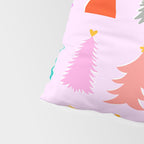 Christmas Tree Pattern on Pink Pillow Sham Gallery Image 4