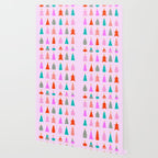 Christmas Tree Pattern on Pink Wallpaper Gallery Image 2