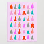 Christmas Tree Pattern on Pink Poster Gallery Image 4