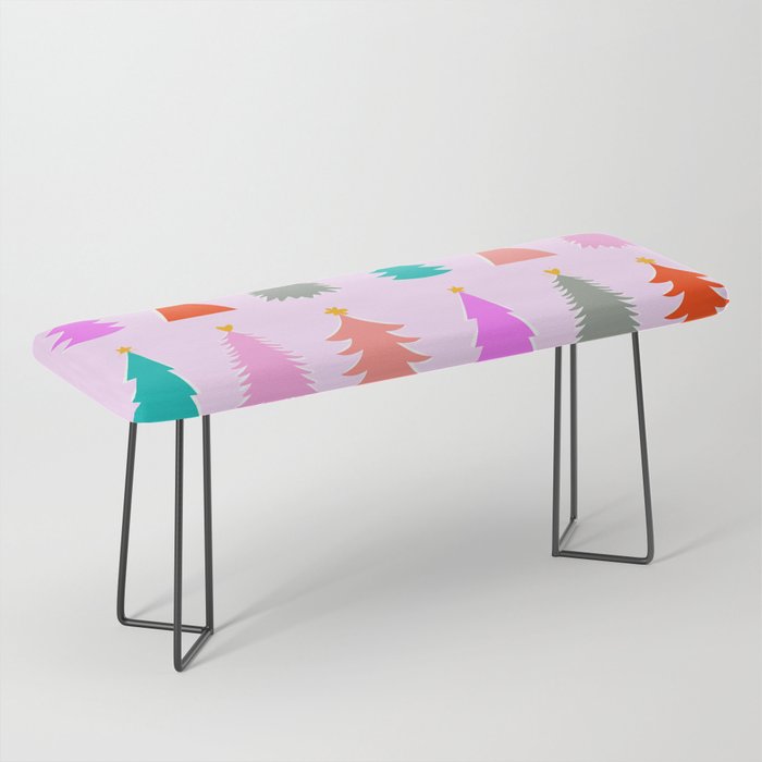 Christmas Tree Pattern on Pink Bench Gallery Image 1