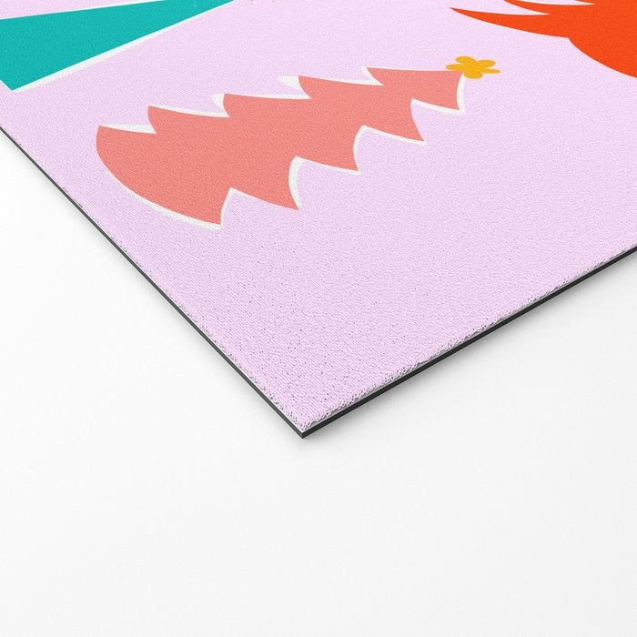 Christmas Tree Pattern on Pink Welcome Mat Gallery Image 2