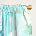 bluegreen brushstrokes Window Curtain Gallery Image 2