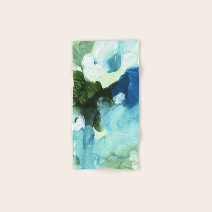 bluegreen brushstrokes Bath Towel Gallery Image 1