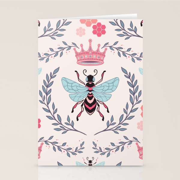 Queen Bee - Coral Pink Stationery Card Gallery Image 1