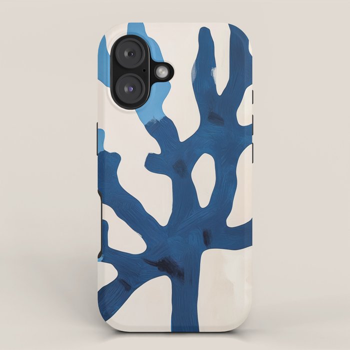 Blue Minimalist Coral Sea Ocean Coastal Art Painting iPhone Case Gallery Image 1