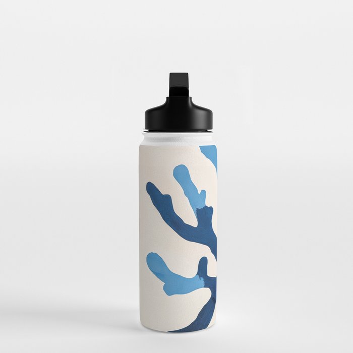 Blue Minimalist Coral Sea Ocean Coastal Art Painting Water Bottle Gallery Image 3