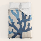 Blue Minimalist Coral Sea Ocean Coastal Art Painting Comforter Gallery Image 6