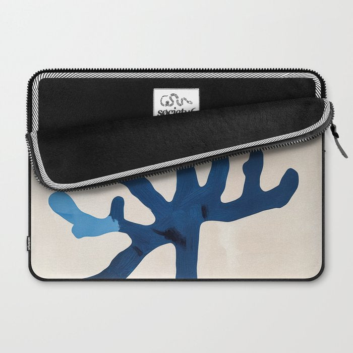 Blue Minimalist Coral Sea Ocean Coastal Art Painting Laptop Sleeve Gallery Image 2
