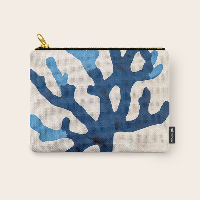Blue Minimalist Coral Sea Ocean Coastal Art Painting Carry All Pouch Gallery Image 1