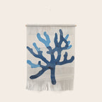 Blue Minimalist Coral Sea Ocean Coastal Art Painting Wall Hanging Gallery Image 1