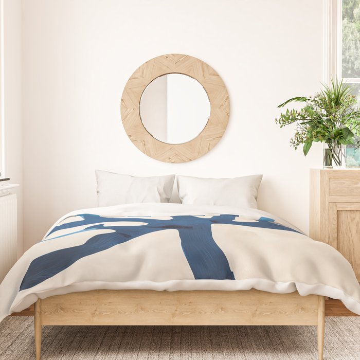 Blue Minimalist Coral Sea Ocean Coastal Art Painting Duvet Cover Gallery Image 3
