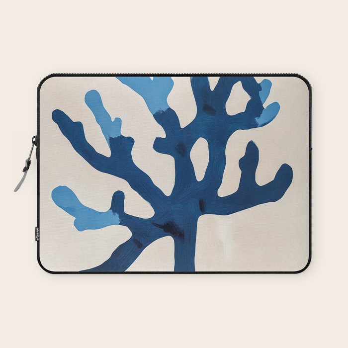 Blue Minimalist Coral Sea Ocean Coastal Art Painting Laptop Sleeve Gallery Image 1