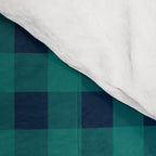 Gingham Check Pattern in Navy Blue and Teal Comforter Gallery Image 4